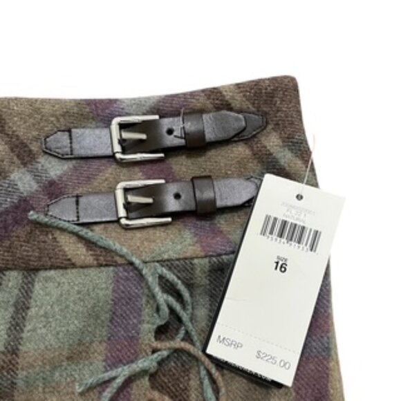 NEW Lauren By Ralph Lauren Women’s Size 16 Skirt Brown Wool Blend Wrap Style - Picture 4 of 10